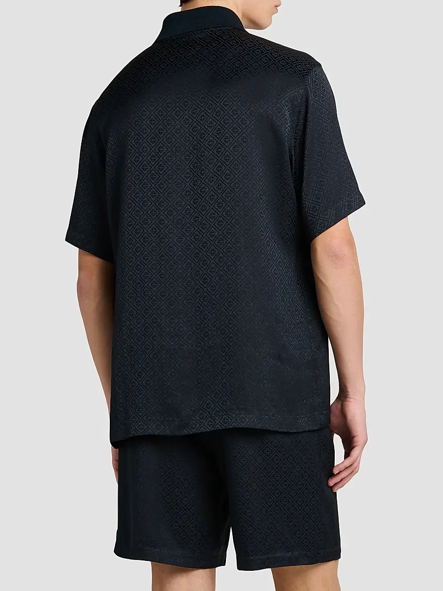 Casablanca Men's Logo Print Knit Collar Polo Shirt | Thumbnail 3
