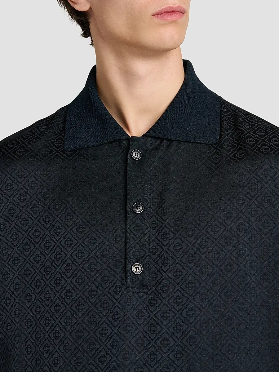 Casablanca Men's Logo Print Knit Collar Polo Shirt | Thumbnail 5