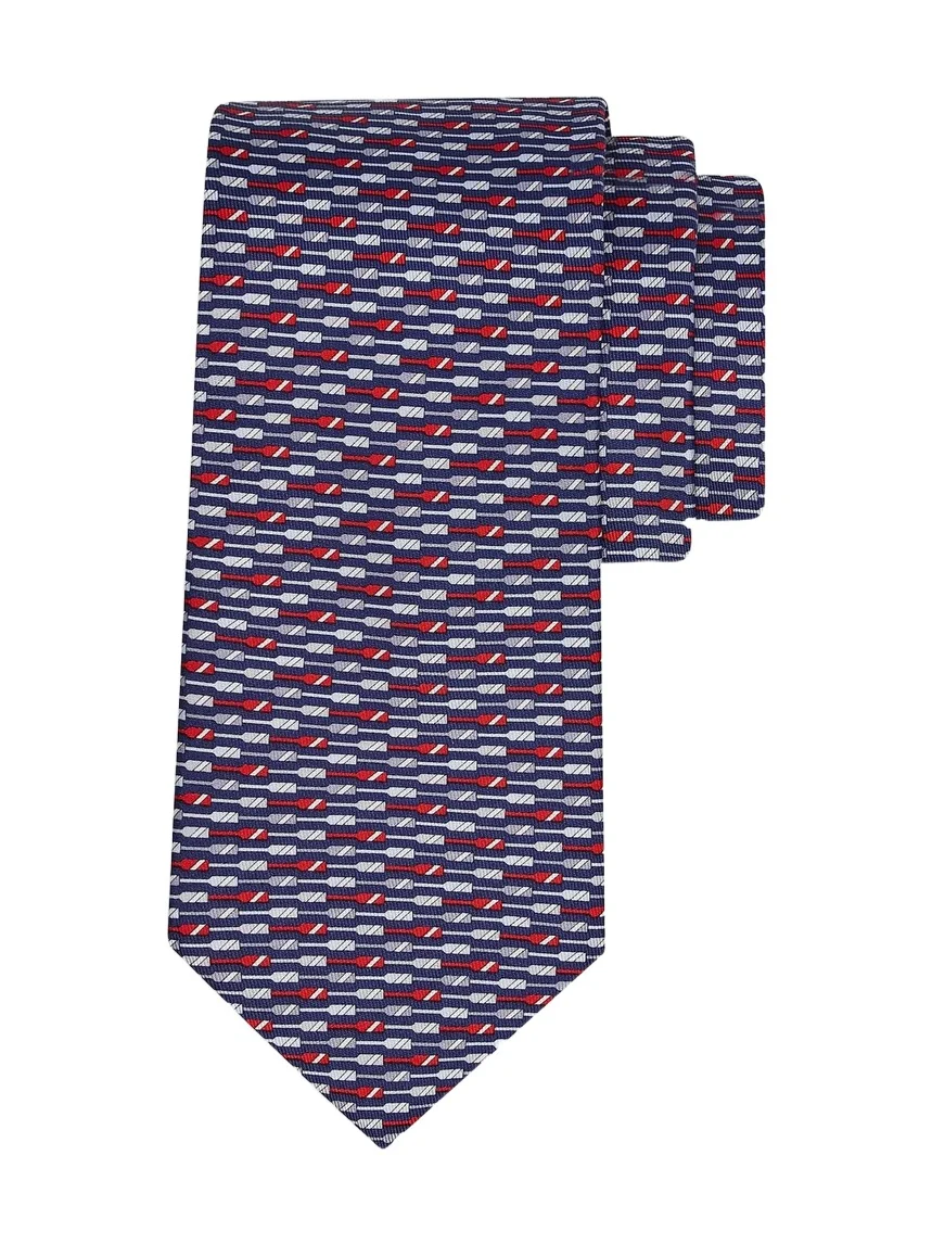 Ferragamo Men's Oar Print Silk Tie