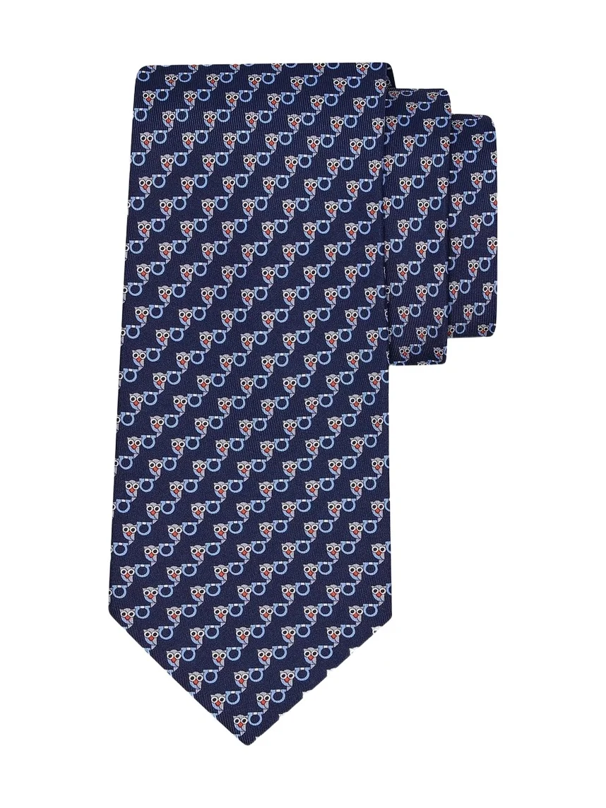 Men's Owl Gancio Silk Tie Men's Owl Gancio Silk Tie