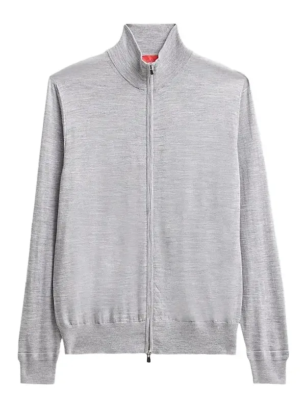 Men's Filo Corallo Wool Zip-Up Sweater