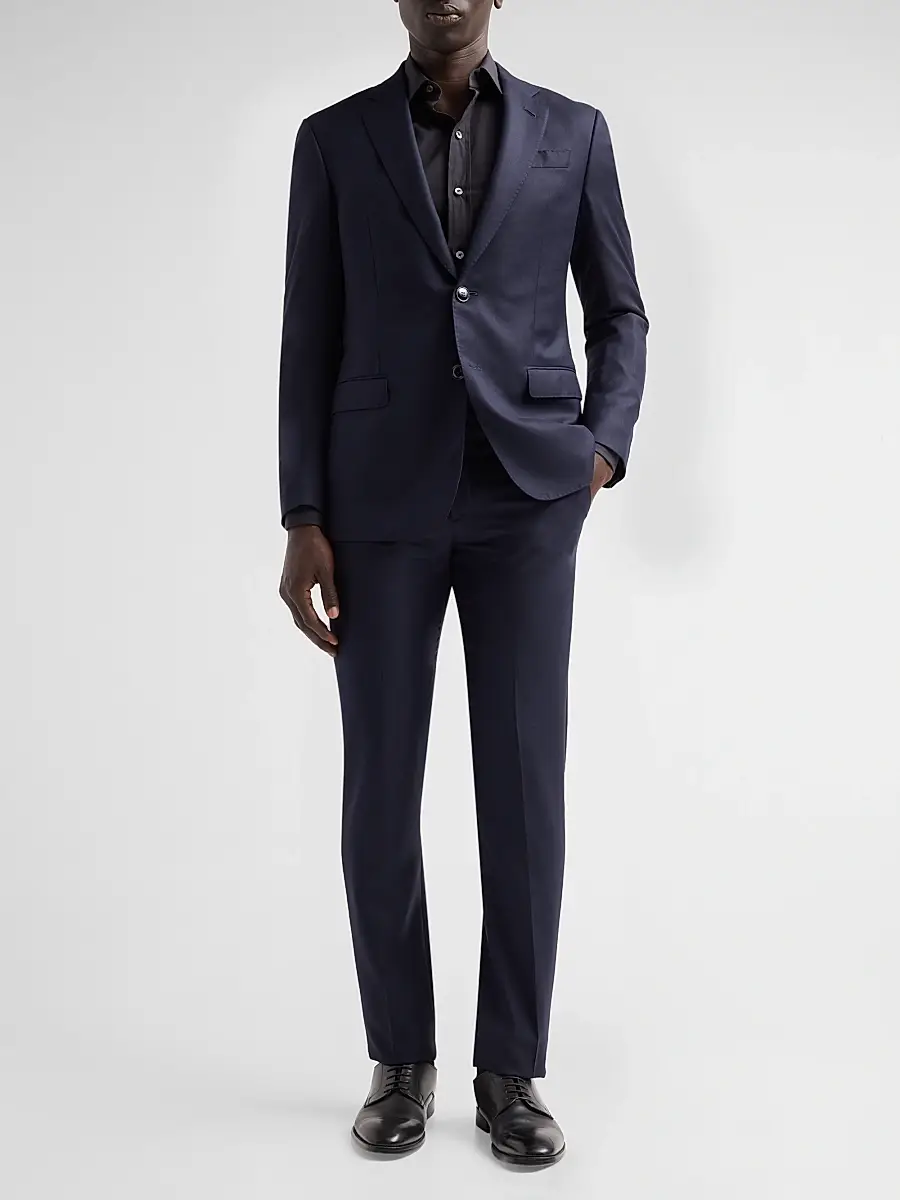 Giorgio Armani Men's Textured Wool Single-Breasted Suit | Thumbnail 2 Giorgio Armani Men's Textured Wool Single-Breasted Suit | Thumbnail 2