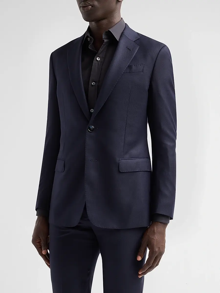 Giorgio Armani Men's Textured Wool Single-Breasted Suit | Thumbnail 4 Giorgio Armani Men's Textured Wool Single-Breasted Suit | Thumbnail 4