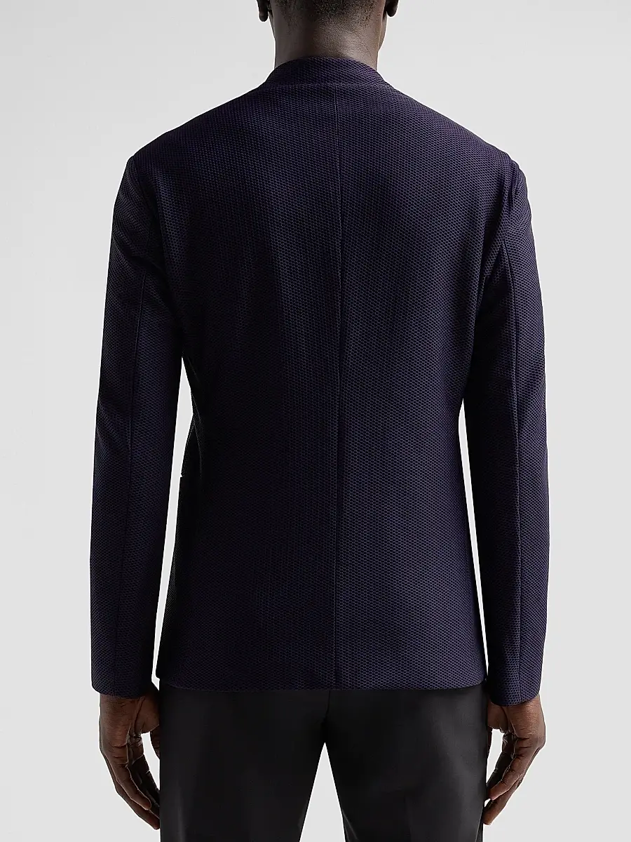 Giorgio Armani Men's Rice Stitch Two-Button Jacket | Thumbnail 3 Giorgio Armani Men's Rice Stitch Two-Button Jacket | Thumbnail 3
