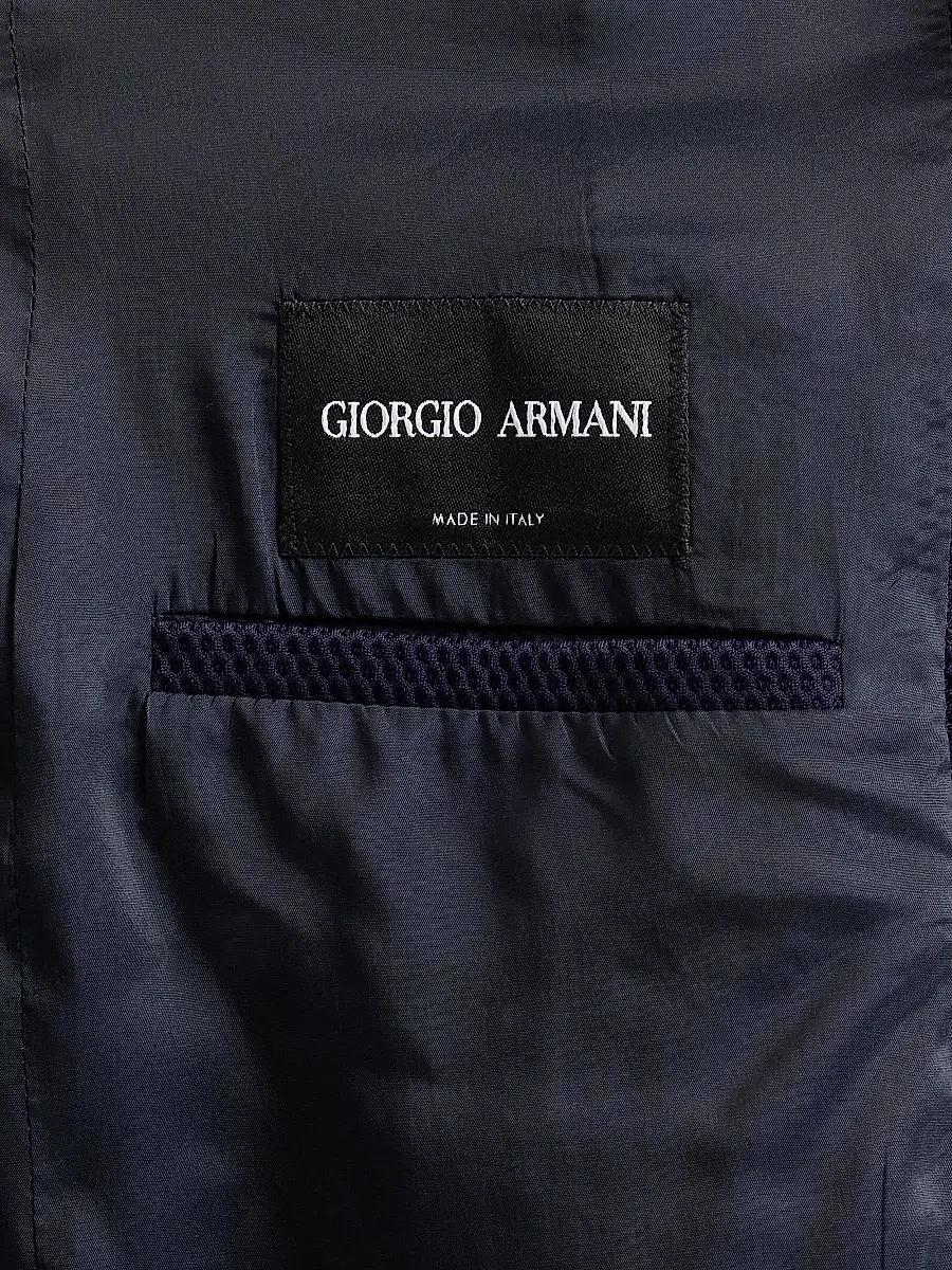 Giorgio Armani Men's Rice Stitch Two-Button Jacket | Thumbnail 6 Giorgio Armani Men's Rice Stitch Two-Button Jacket | Thumbnail 6