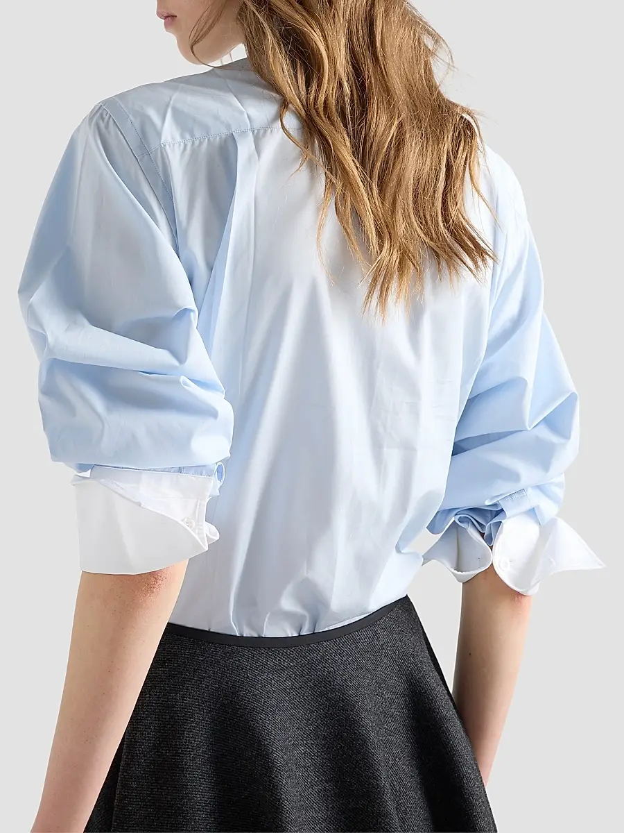 Prada Women's Embroidered Poplin Shirt | Thumbnail 4 Prada Women's Embroidered Poplin Shirt | Thumbnail 4