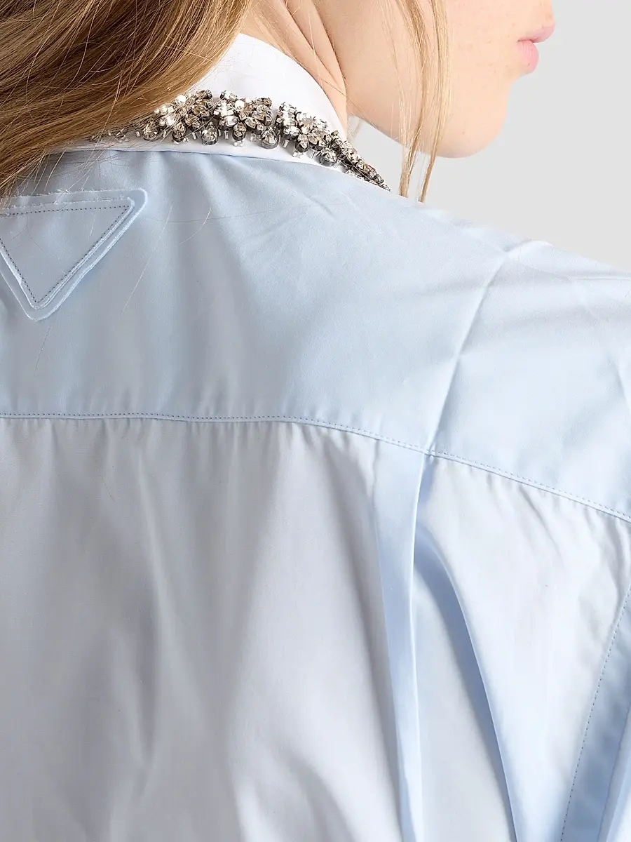 Prada Women's Embroidered Poplin Shirt | Thumbnail 5 Prada Women's Embroidered Poplin Shirt | Thumbnail 5