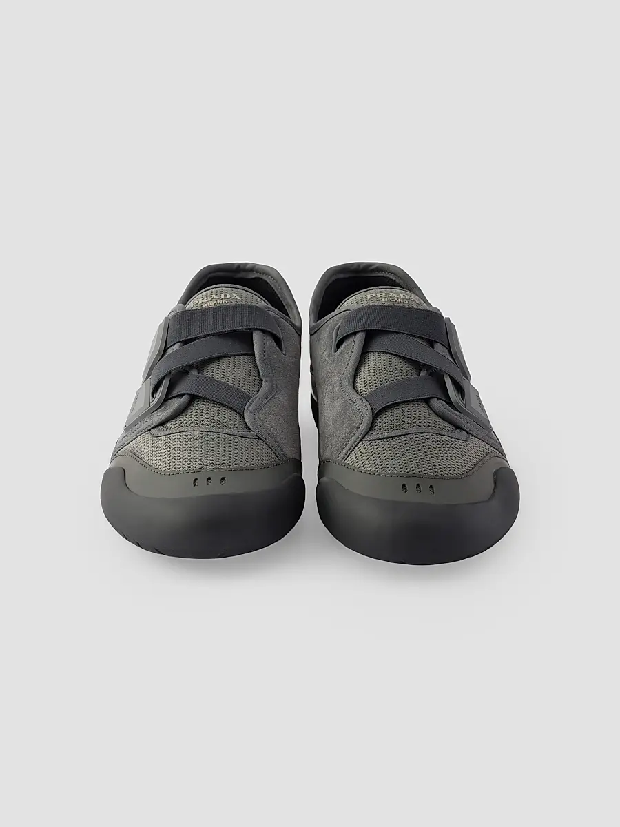Prada Men's Speedrock Leather and Mesh Fabric Sneakers | Thumbnail 4 Prada Men's Speedrock Leather and Mesh Fabric Sneakers | Thumbnail 4