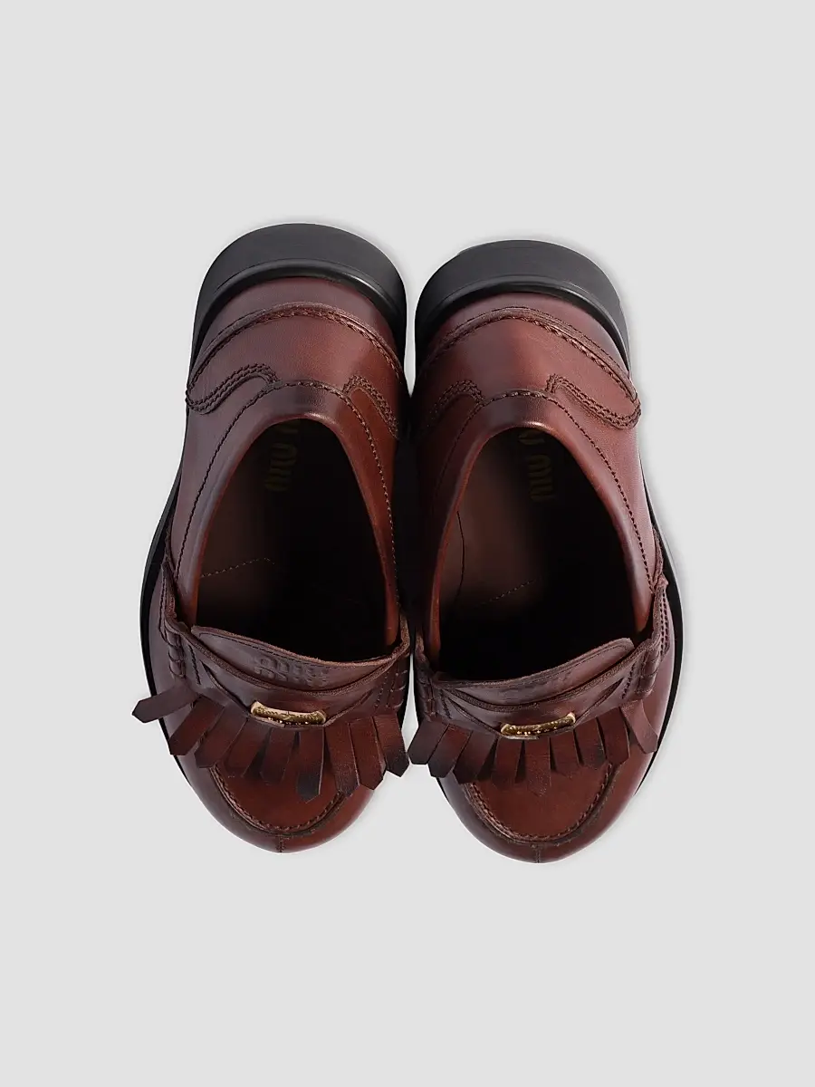 Miu Miu Women's Leather Loafers | Thumbnail 2 Miu Miu Women's Leather Loafers | Thumbnail 2