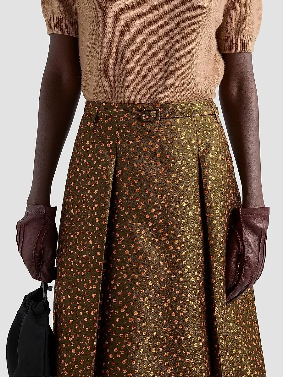 Prada Women's Jacquard Duchesse Skirt | Thumbnail 5