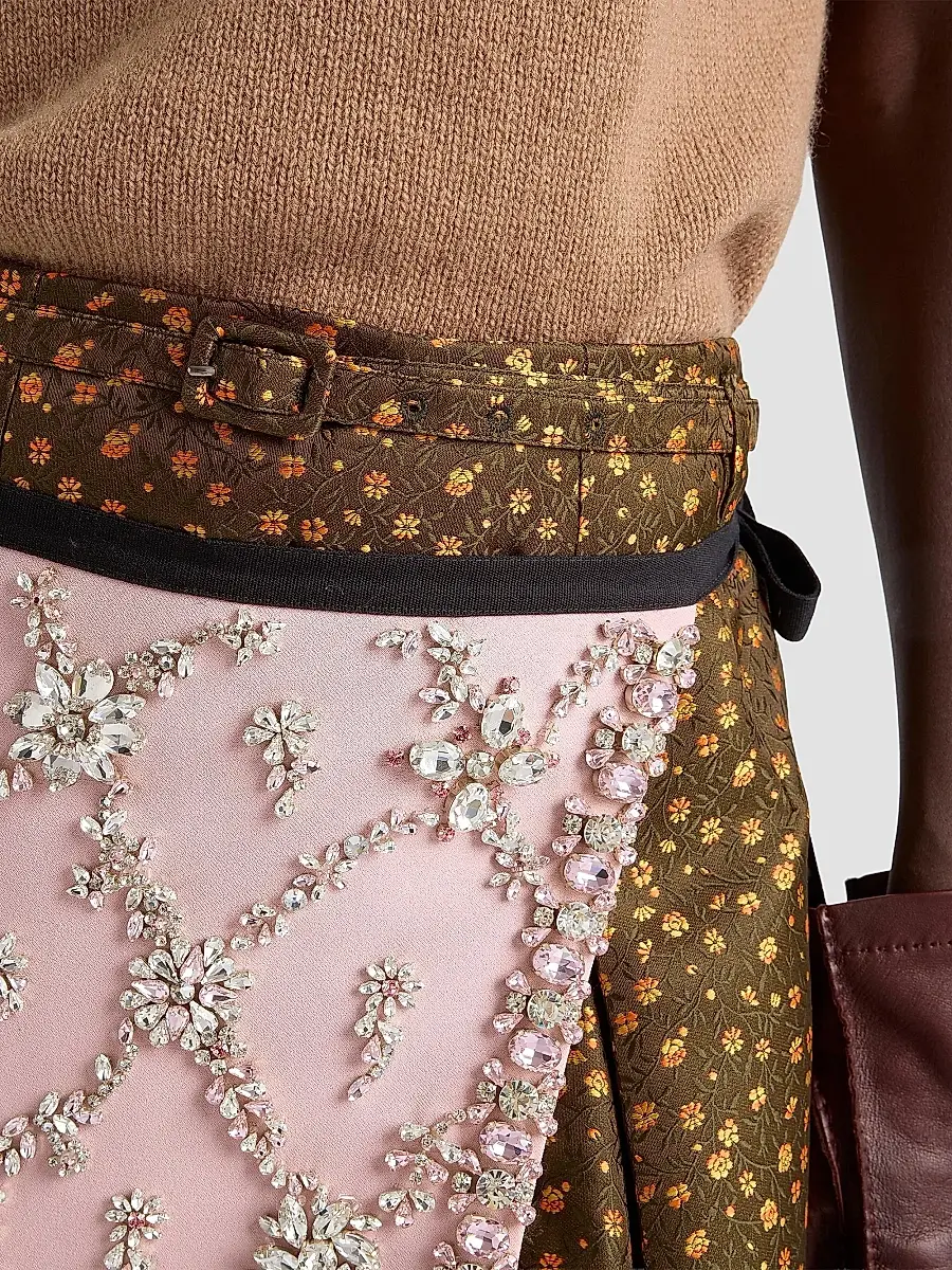 Prada Women's Jacquard Duchesse Skirt | Thumbnail 6