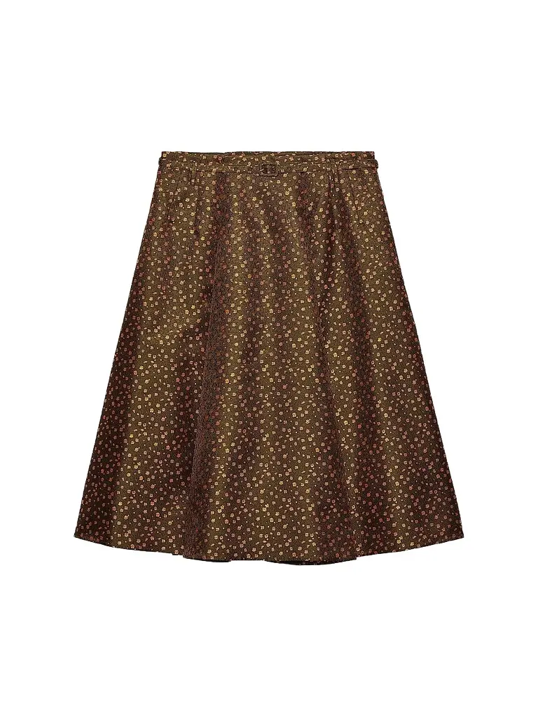 Prada Women's Jacquard Duchesse Skirt - Green - Size 0 | Image 1 Prada Women's Jacquard Duchesse Skirt - Green - Size 0 | Image 1