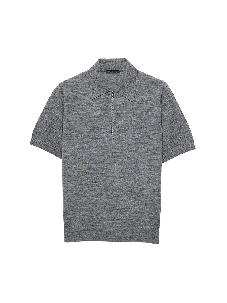 Prada Men's Superfine Wool Polo Shirt | Image 1 Prada Men's Superfine Wool Polo Shirt | Image 1