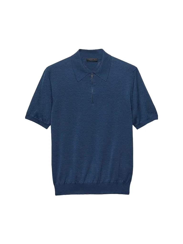 Prada Men's Silk and Cotton Polo Shirt | Image 1 Prada Men's Silk and Cotton Polo Shirt | Image 1