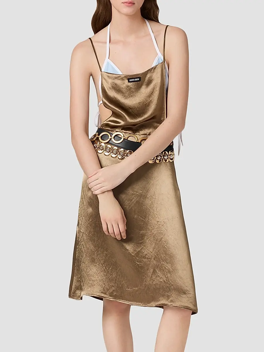 Miu Miu Women's Satin Dress | Thumbnail 2 Miu Miu Women's Satin Dress | Thumbnail 2