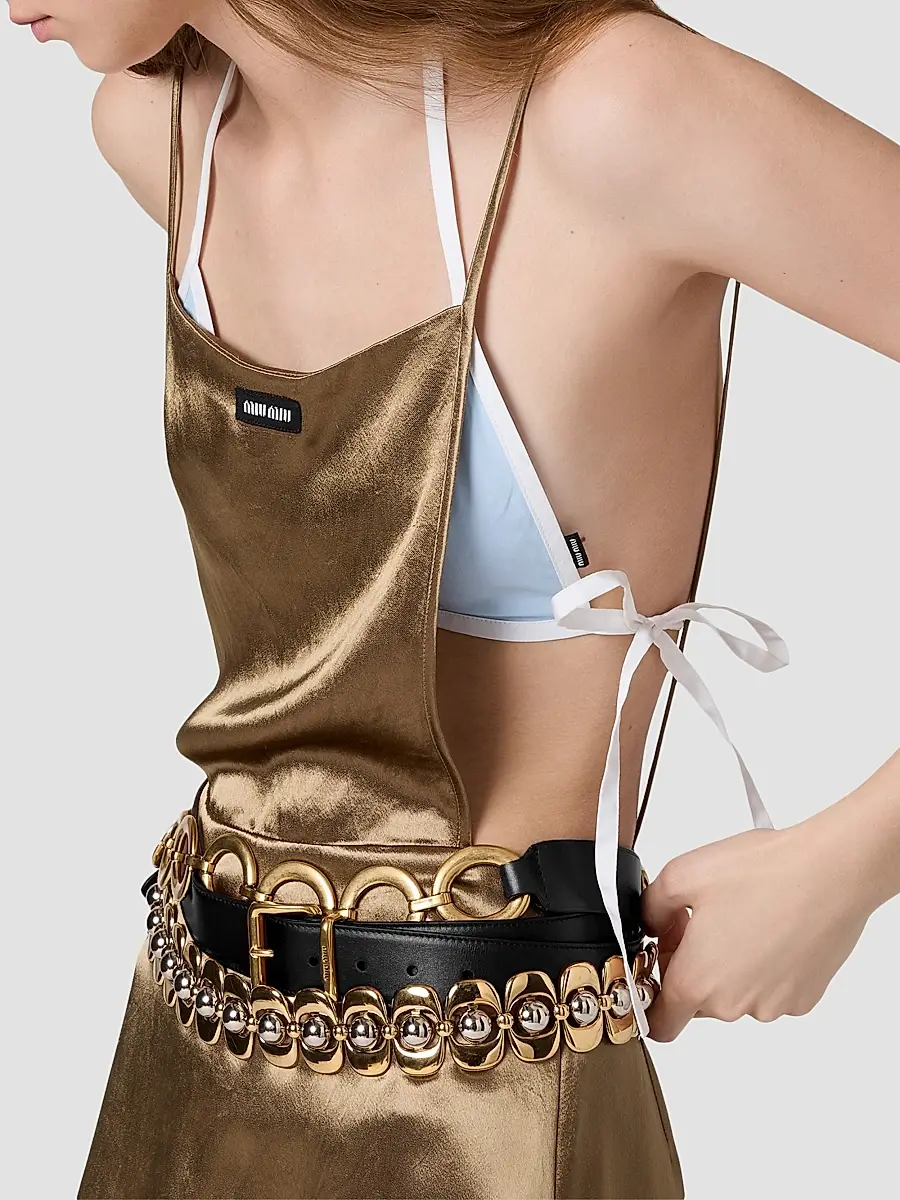 Miu Miu Women's Satin Dress | Thumbnail 5 Miu Miu Women's Satin Dress | Thumbnail 5