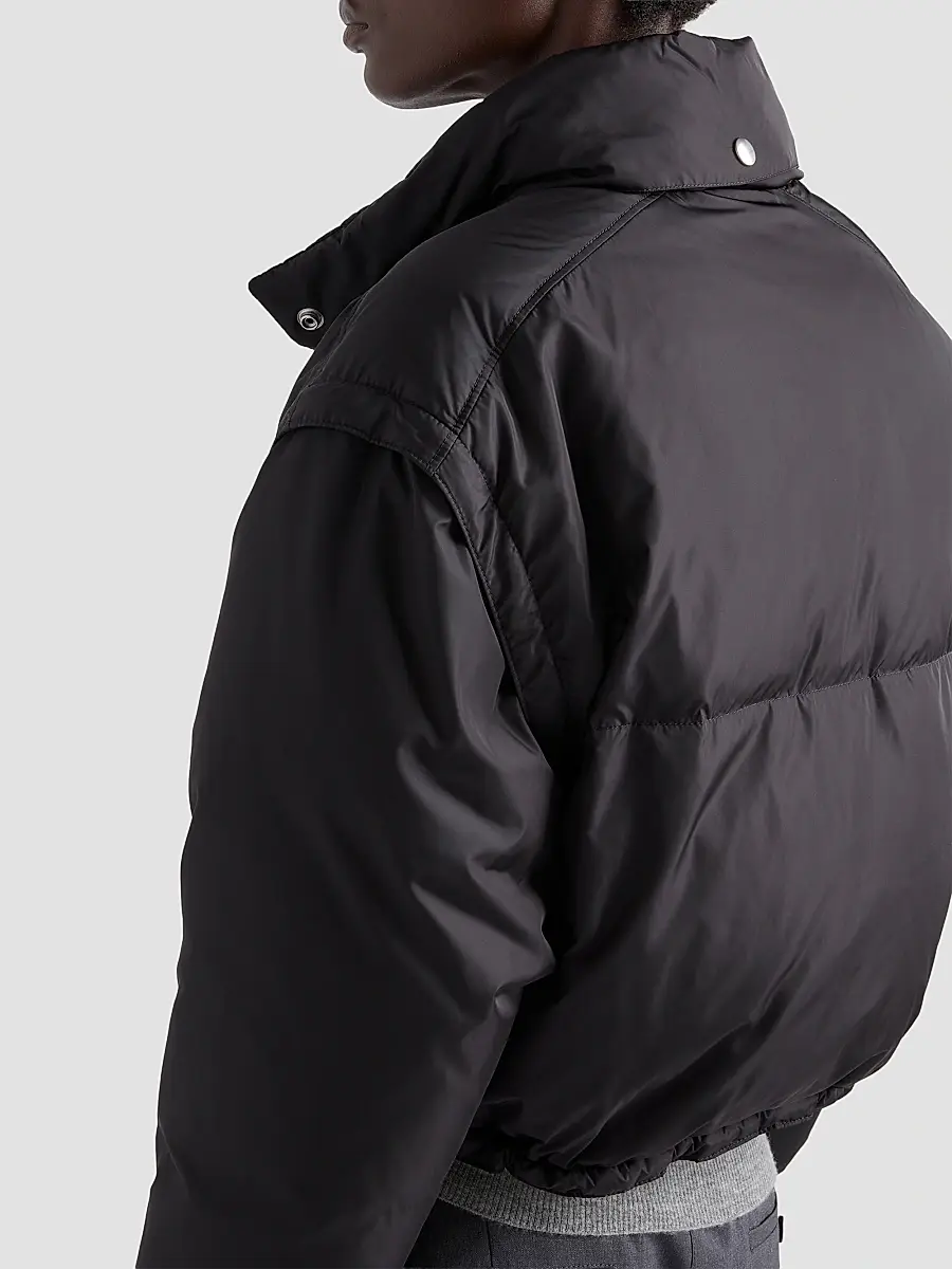 Prada Women's Lightweight Nylon Cropped Down Jacket | Thumbnail 5 Prada Women's Lightweight Nylon Cropped Down Jacket | Thumbnail 5