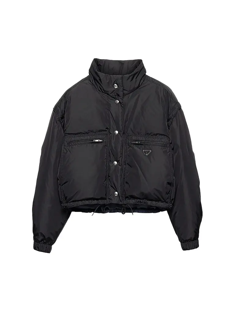 Prada Women's Lightweight Nylon Cropped Down Jacket - Black - Size 8 | Image 1 Prada Women's Lightweight Nylon Cropped Down Jacket - Black - Size 8 | Image 1