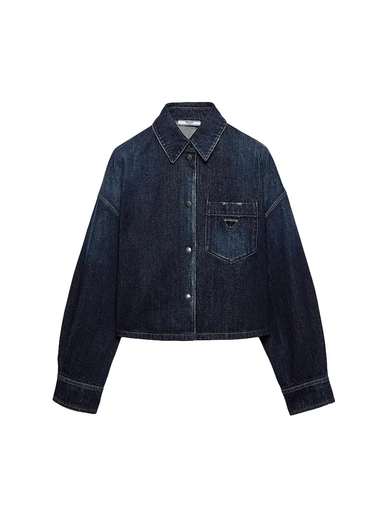 Prada Women's Denim Shirt - Blue - Size 2 | Image 1 Prada Women's Denim Shirt - Blue - Size 2 | Image 1