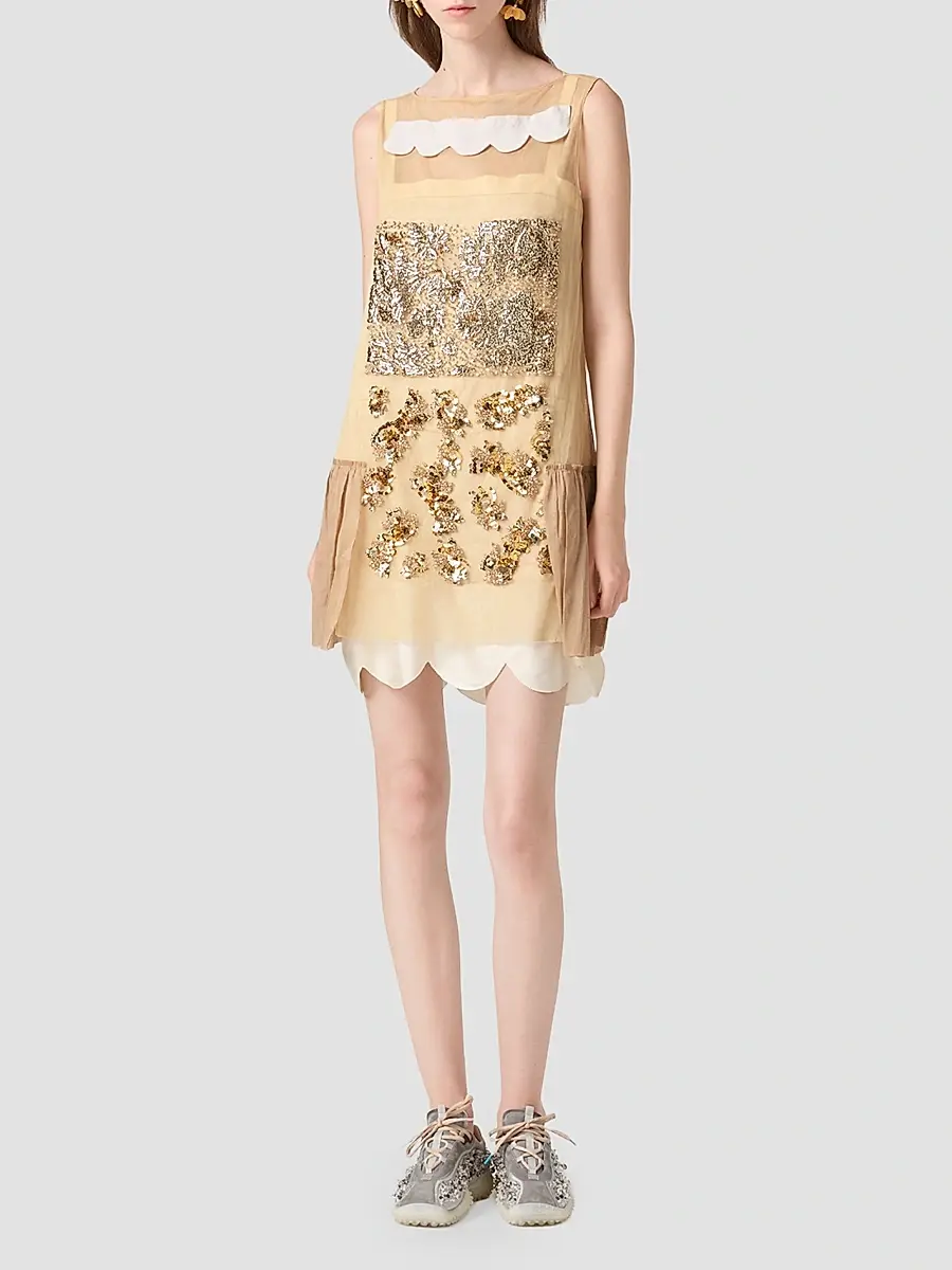 Miu Miu Women's Embellished Tulle Dress | Thumbnail 2 Miu Miu Women's Embellished Tulle Dress | Thumbnail 2