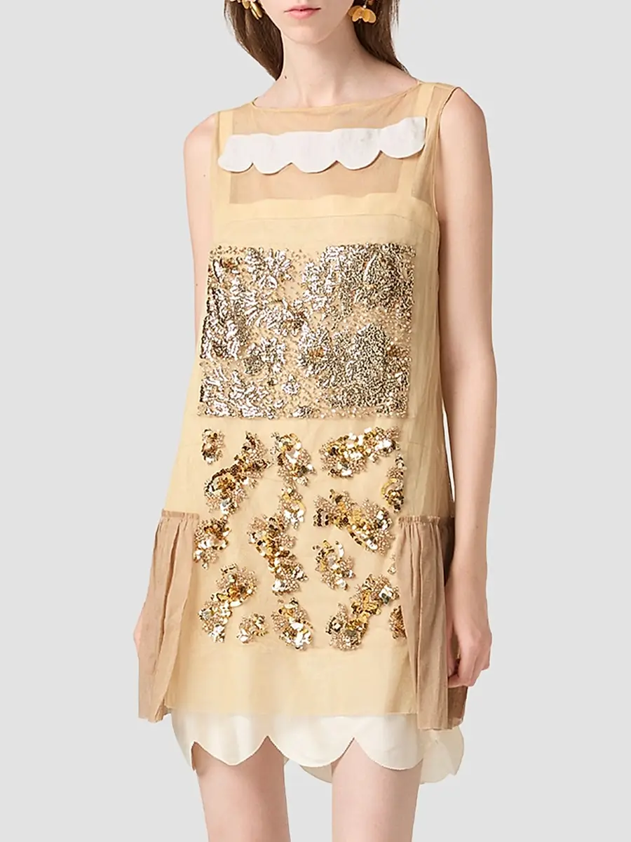Miu Miu Women's Embellished Tulle Dress | Thumbnail 3 Miu Miu Women's Embellished Tulle Dress | Thumbnail 3