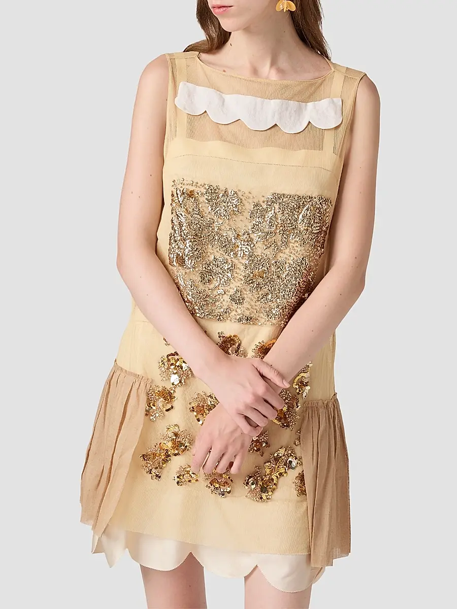 Miu Miu Women's Embellished Tulle Dress | Thumbnail 5 Miu Miu Women's Embellished Tulle Dress | Thumbnail 5