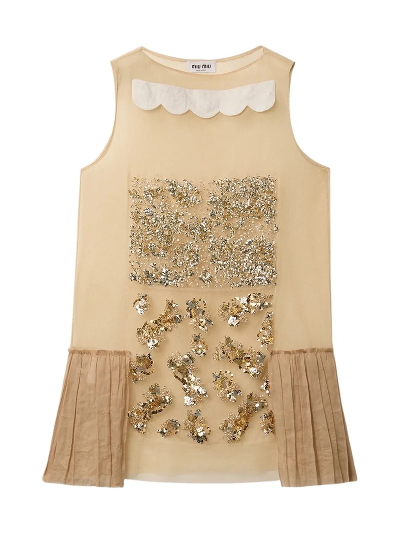Miu Miu Women's Embellished Tulle Dress