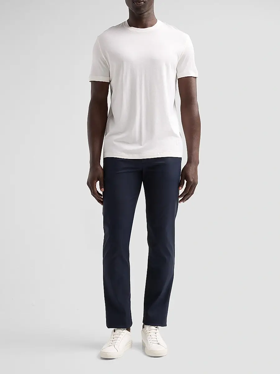Isaia Men's Pelleovo Silk-Cotton Crewneck T-Shirt | Thumbnail 2
