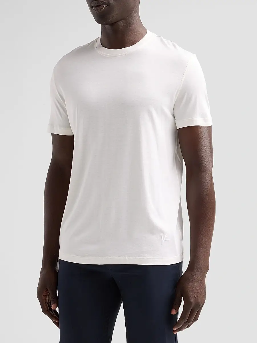Isaia Men's Pelleovo Silk-Cotton Crewneck T-Shirt | Thumbnail 4