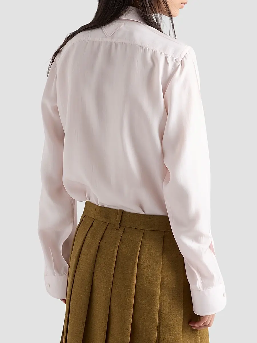 Prada Women's Silk Poplin Shirt | Thumbnail 3 Prada Women's Silk Poplin Shirt | Thumbnail 3
