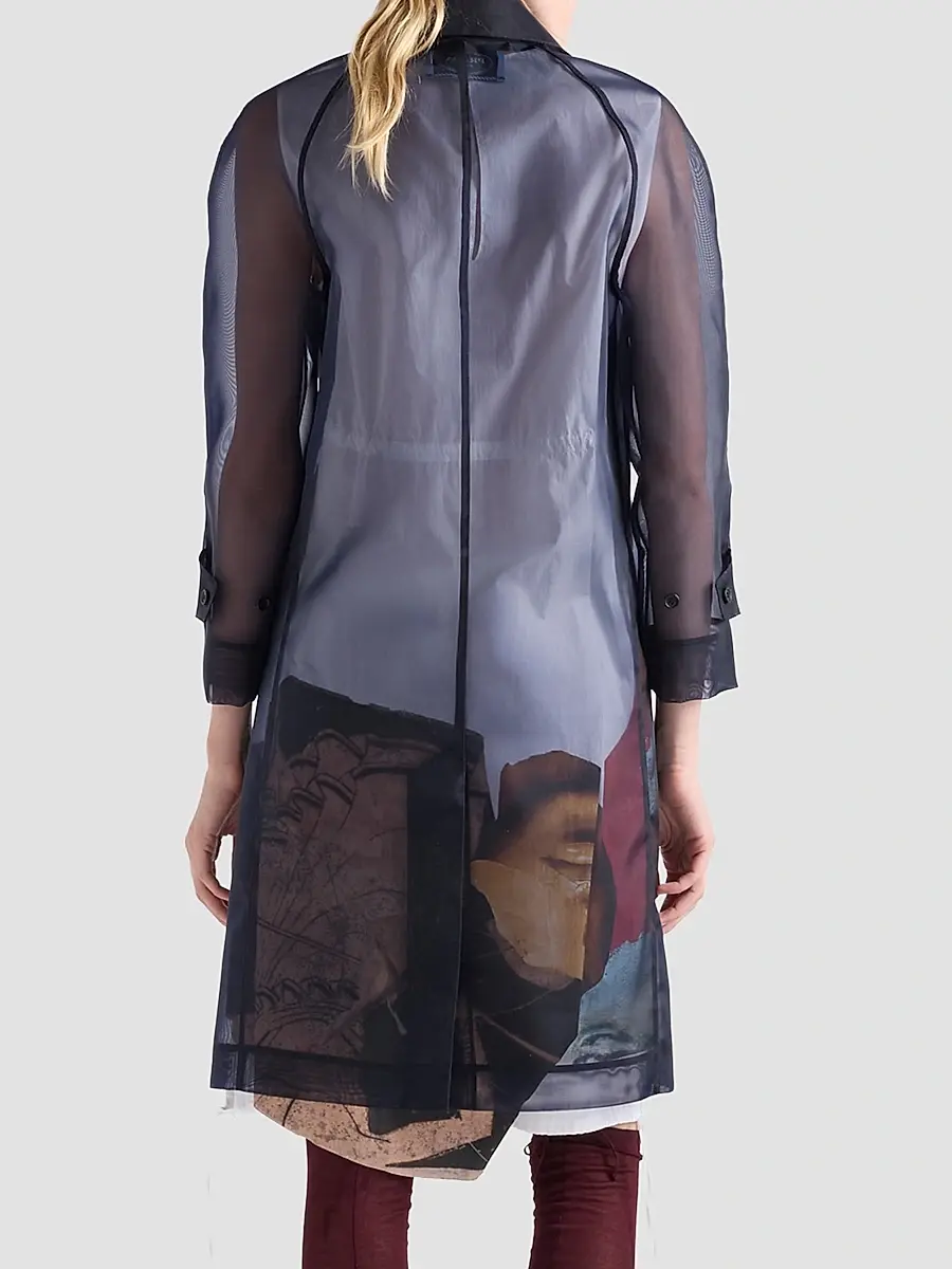 Prada Women's Single-Breasted Crinoline Coat | Thumbnail 3 Prada Women's Single-Breasted Crinoline Coat | Thumbnail 3