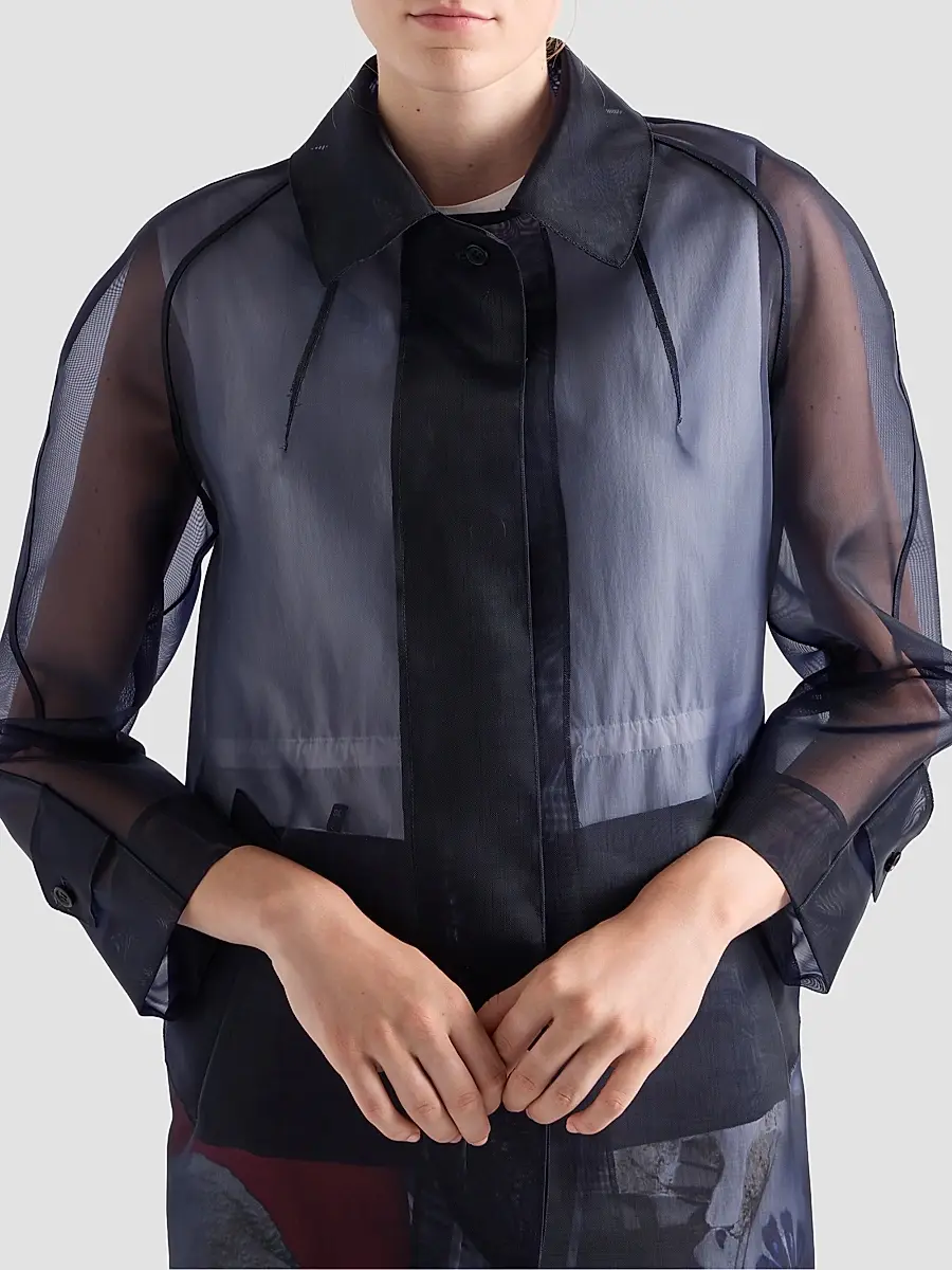 Prada Women's Single-Breasted Crinoline Coat | Thumbnail 5 Prada Women's Single-Breasted Crinoline Coat | Thumbnail 5
