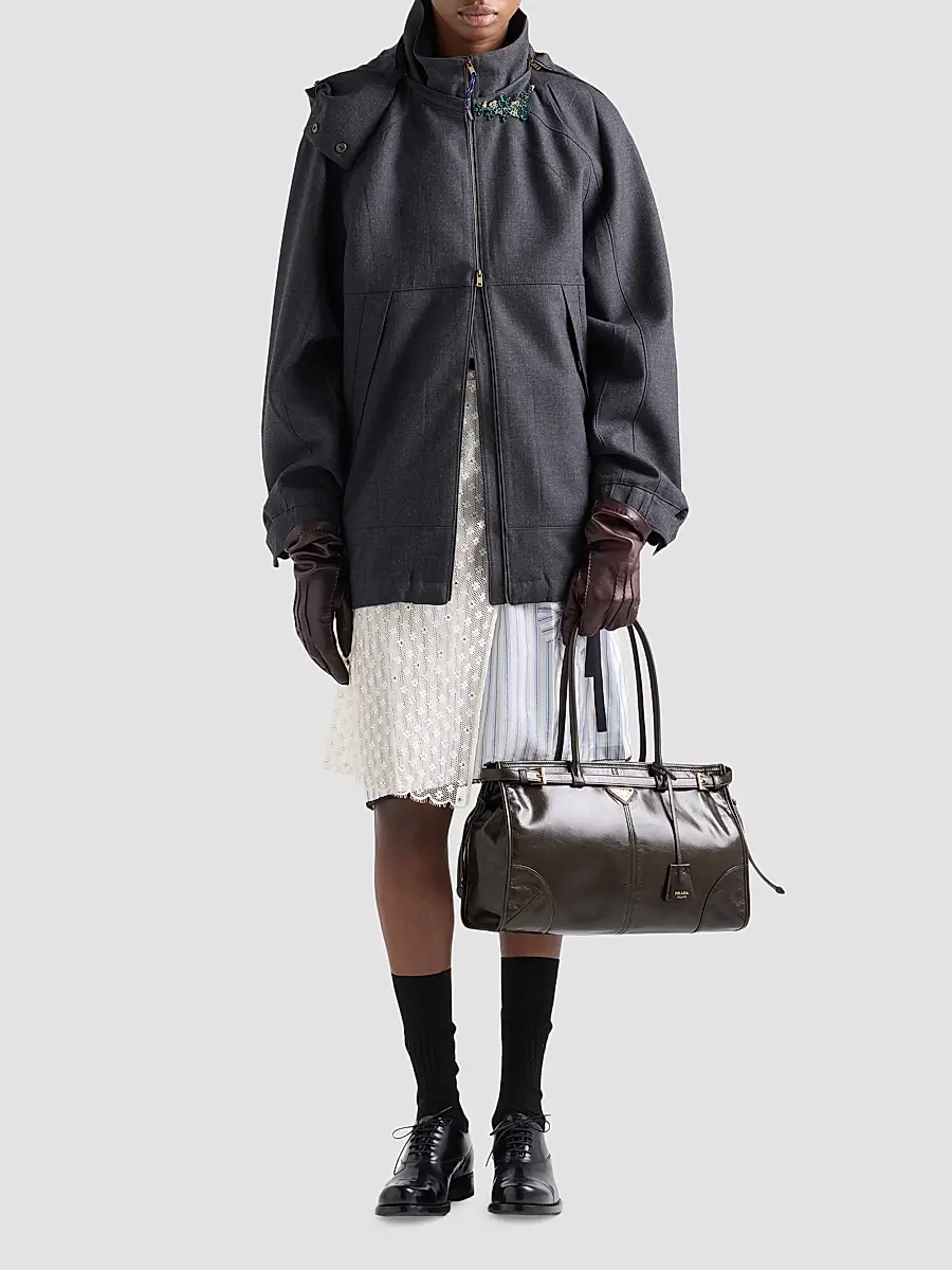 Prada Women's Bonnie Large Leather Top Handle Bag | Thumbnail 2 Prada Women's Bonnie Large Leather Top Handle Bag | Thumbnail 2