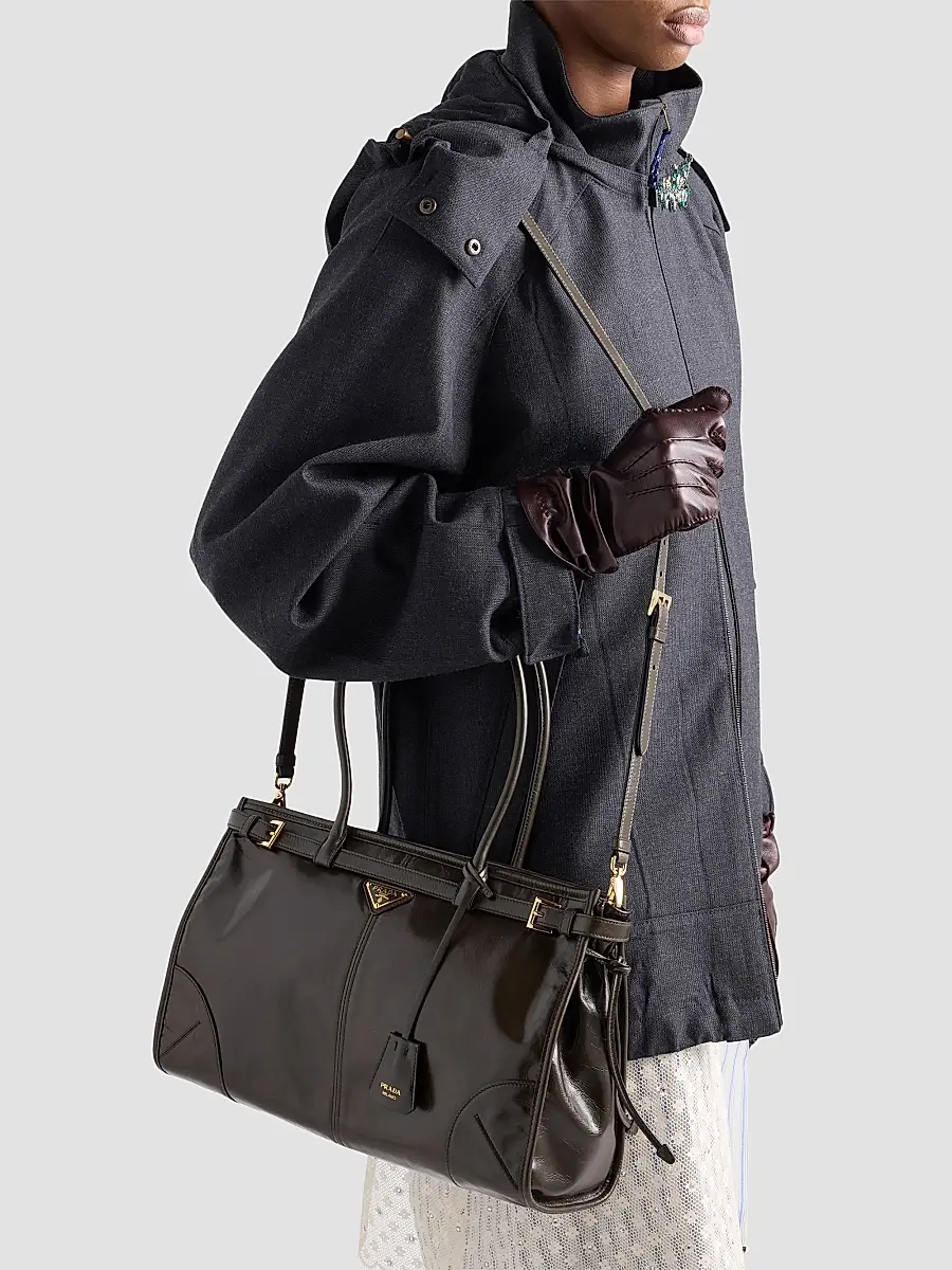 Prada Women's Bonnie Large Leather Top Handle Bag | Thumbnail 3 Prada Women's Bonnie Large Leather Top Handle Bag | Thumbnail 3