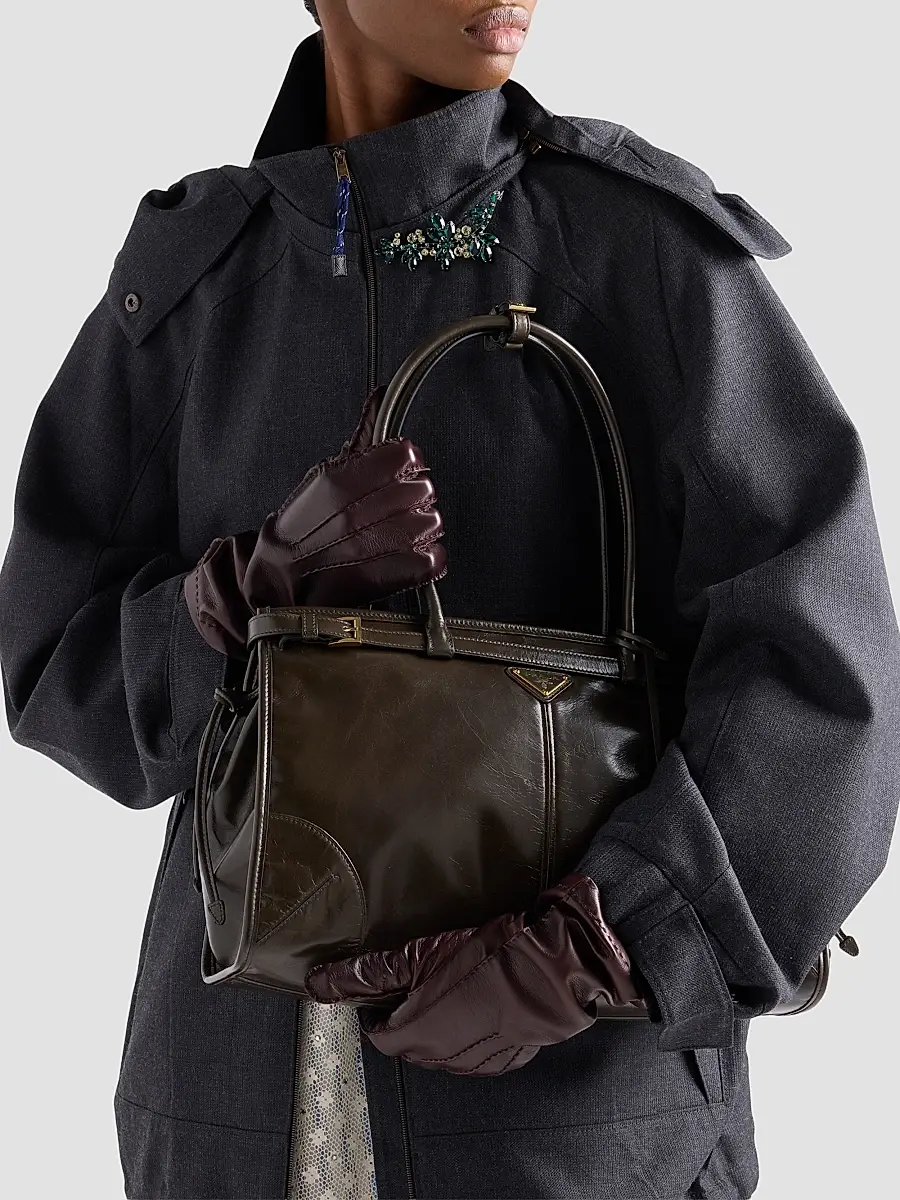 Prada Women's Bonnie Large Leather Top Handle Bag | Thumbnail 4 Prada Women's Bonnie Large Leather Top Handle Bag | Thumbnail 4