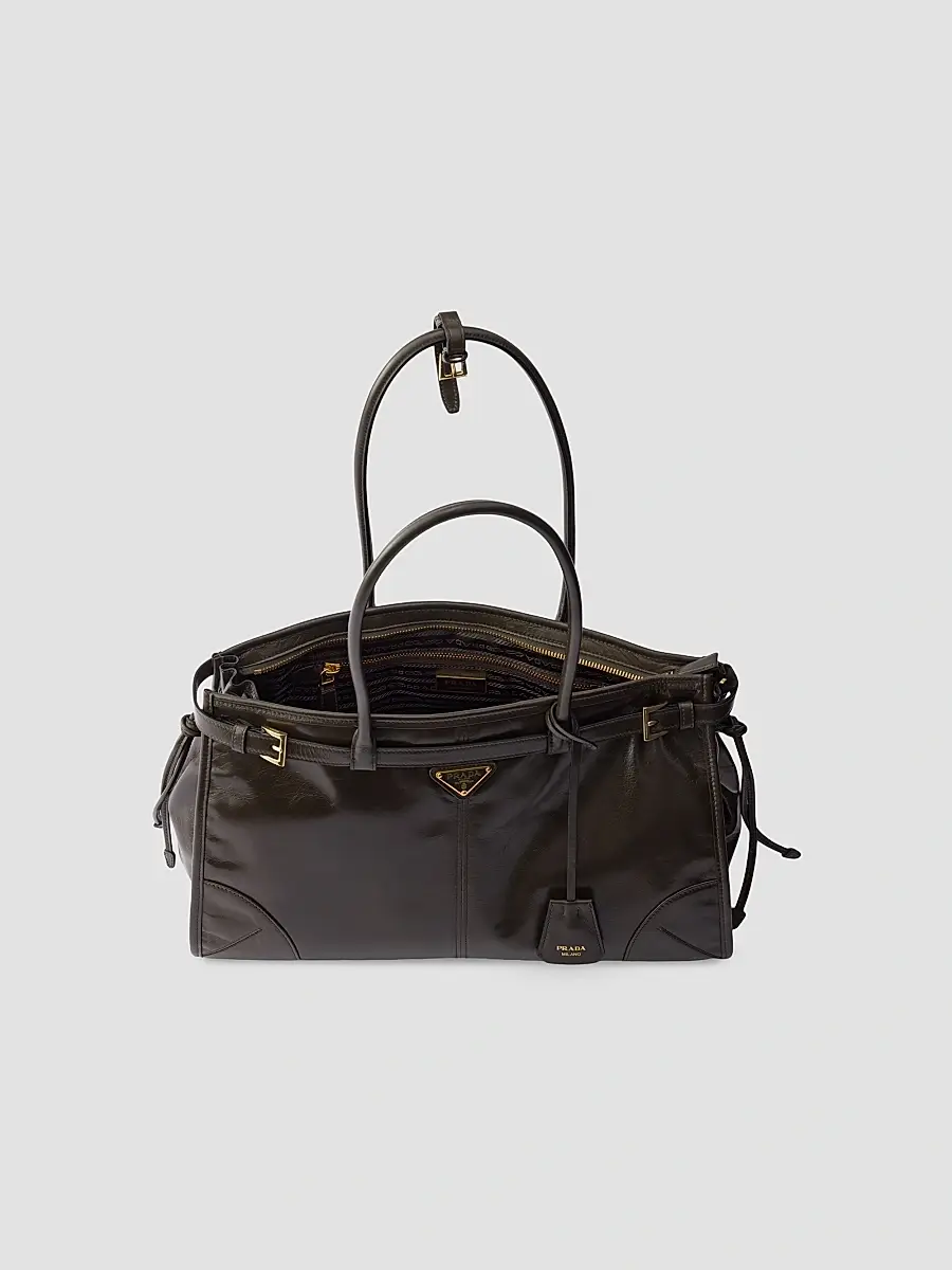 Prada Women's Bonnie Large Leather Top Handle Bag | Thumbnail 5 Prada Women's Bonnie Large Leather Top Handle Bag | Thumbnail 5