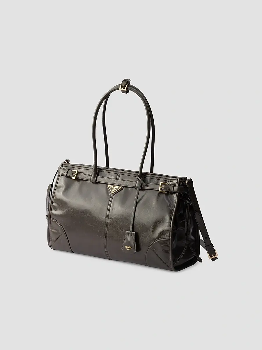 Prada Women's Bonnie Large Leather Top Handle Bag | Thumbnail 6 Prada Women's Bonnie Large Leather Top Handle Bag | Thumbnail 6
