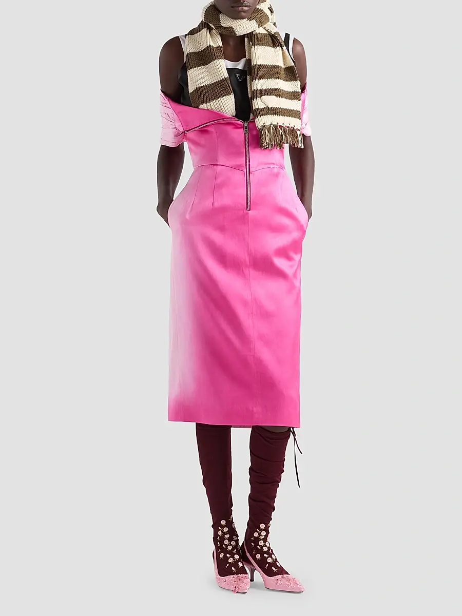Prada Women's Washed Duchesse Dress | Thumbnail 2 Prada Women's Washed Duchesse Dress | Thumbnail 2