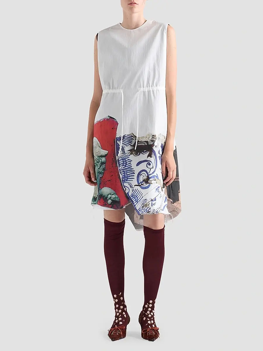 Prada Women's Printed Compact Fabric Dress | Thumbnail 2