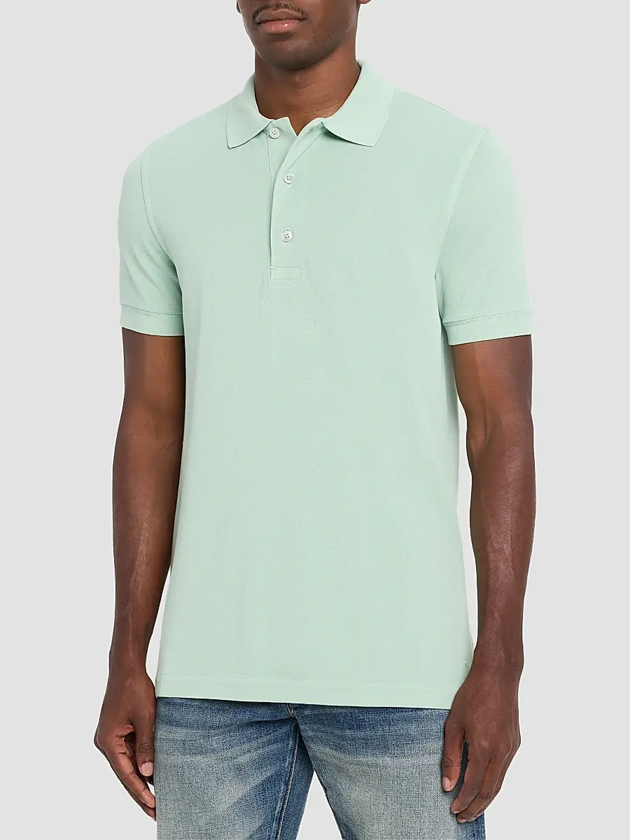 Tom Ford Men's Slim-Fit Pique Polo Shirt | Thumbnail 4 Tom Ford Men's Slim-Fit Pique Polo Shirt | Thumbnail 4