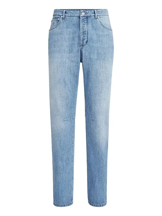 Brunello Cucinelli Men's Lightweight Denim Five-Pocket Jeans