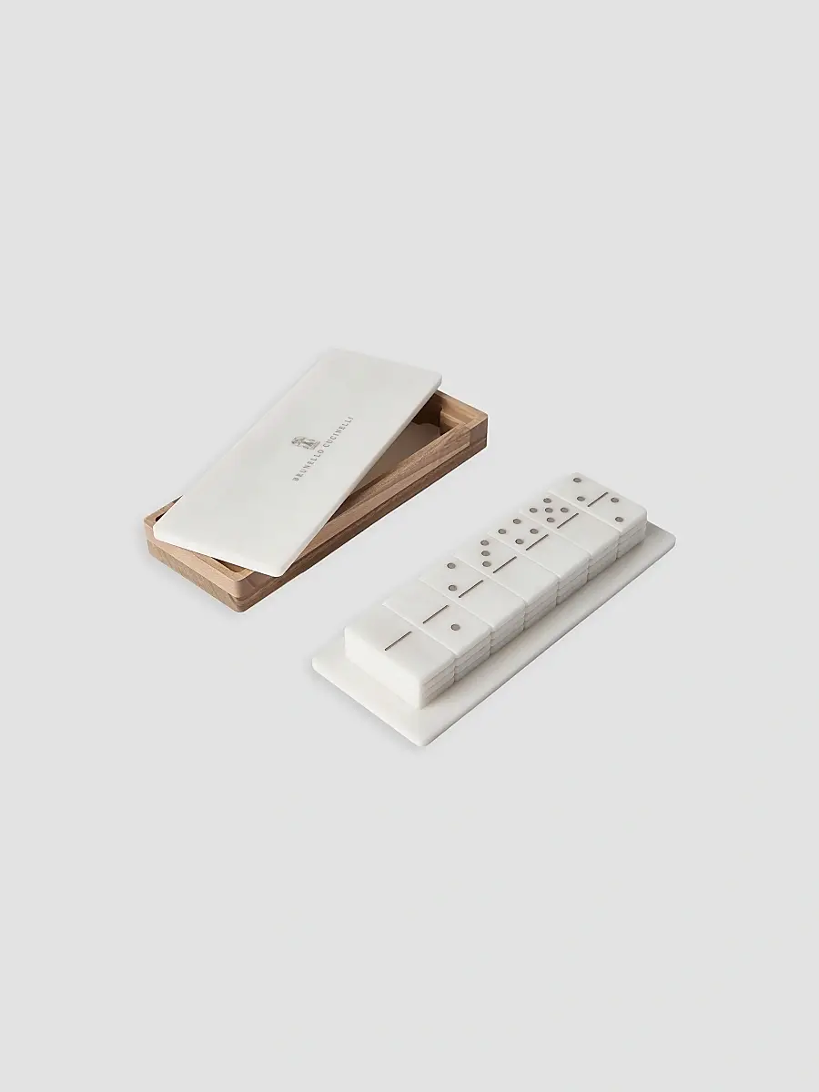 Brunello Cucinelli Walnut Wood and Krion Portable Dominoes Set | Thumbnail 2 Brunello Cucinelli Walnut Wood and Krion Portable Dominoes Set | Thumbnail 2