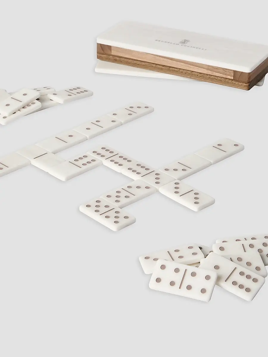 Brunello Cucinelli Walnut Wood and Krion Portable Dominoes Set | Thumbnail 3 Brunello Cucinelli Walnut Wood and Krion Portable Dominoes Set | Thumbnail 3