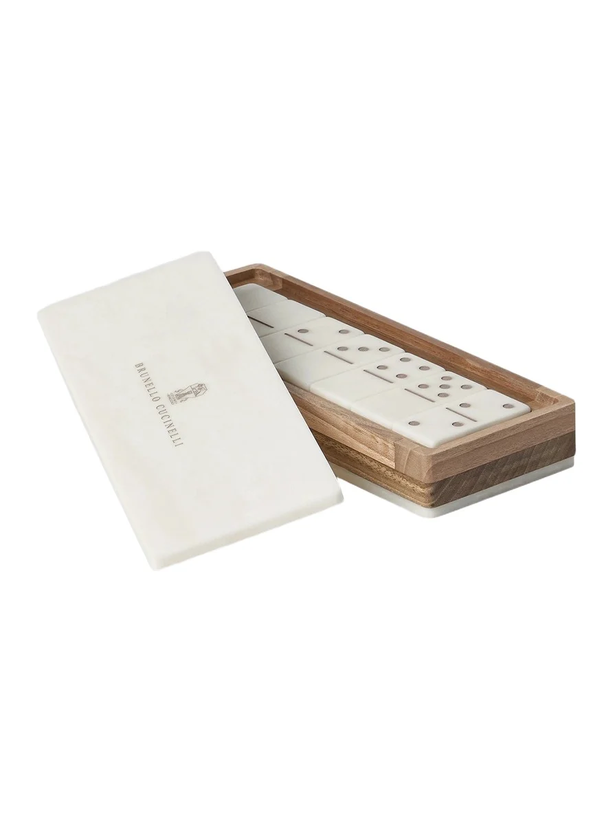 Brunello Cucinelli Walnut Wood and Krion Portable Dominoes Set