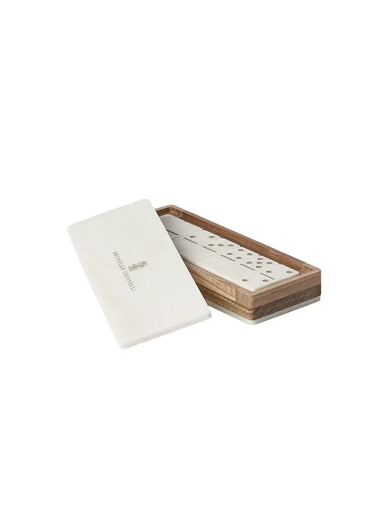 Brunello Cucinelli Walnut Wood and Krion Portable Dominoes Set