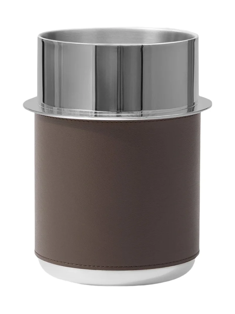 Brunello Cucinelli Silver Plated Steel and Leather Glacette - Cigar