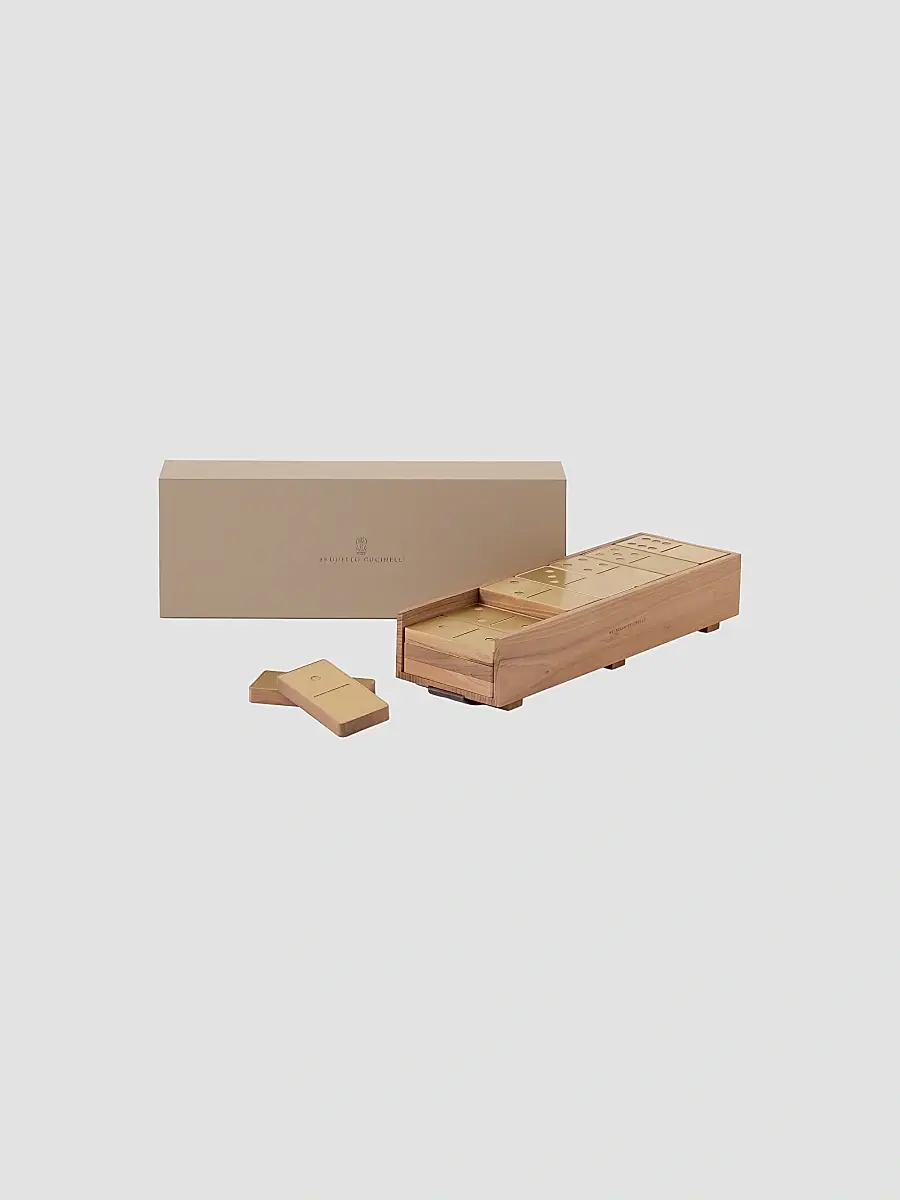 Brunello Cucinelli Walnut Wood and Brass Dominoes Set | Thumbnail 4 Brunello Cucinelli Walnut Wood and Brass Dominoes Set | Thumbnail 4