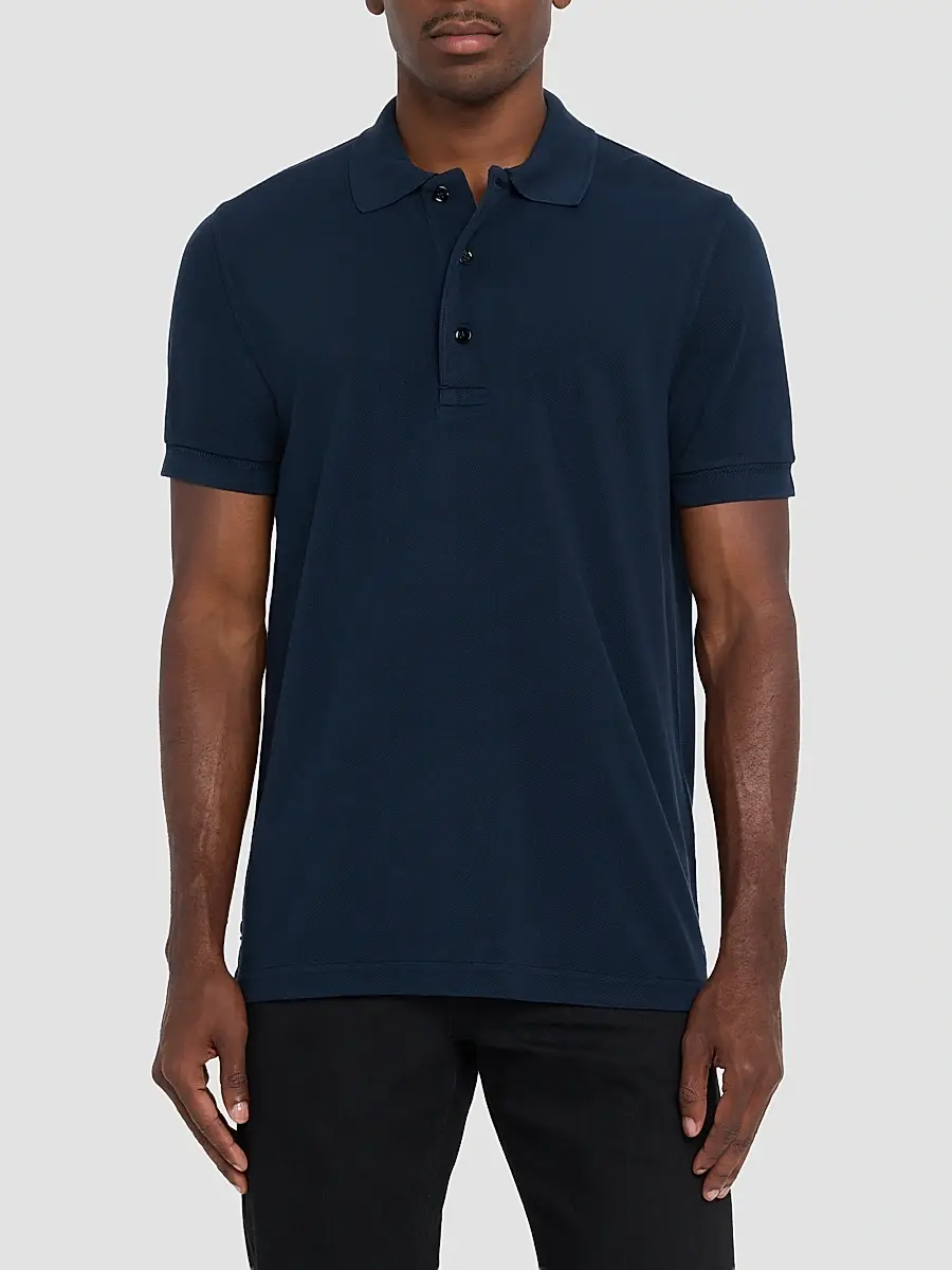 Tom Ford Men's Slim-Fit Pique Polo Shirt | Thumbnail 4 Tom Ford Men's Slim-Fit Pique Polo Shirt | Thumbnail 4