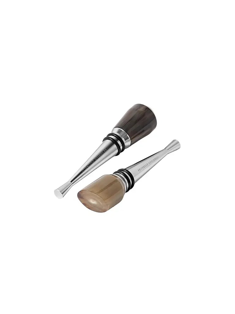 Brunello Cucinelli 2-Piece Buffalo Horn and Steel Stopper Set | Image 1 Brunello Cucinelli 2-Piece Buffalo Horn and Steel Stopper Set | Image 1
