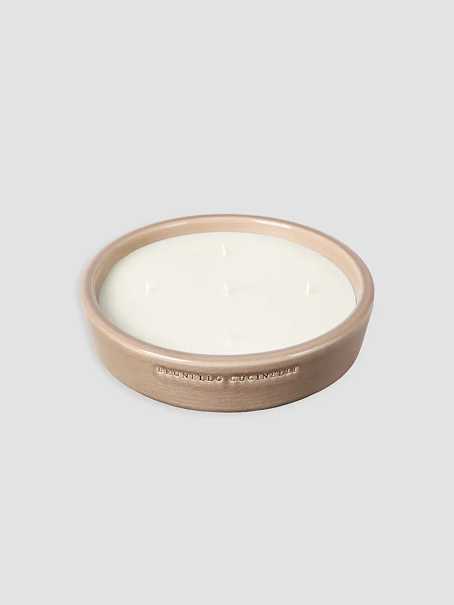 Brunello Cucinelli Extra Large Scented Candle in Ceramic Vessel - Sand | Thumbnail 2 Brunello Cucinelli Extra Large Scented Candle in Ceramic Vessel - Sand | Thumbnail 2